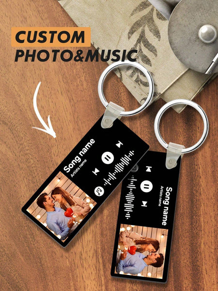 1pc Custom Music Song Keychain, Personalised Engraved Music Code Keychain, Personalised Music Code Keychain