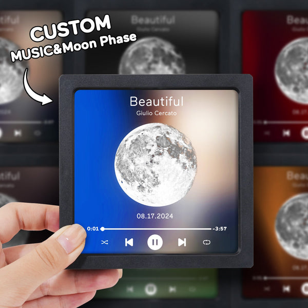 Customized Album Fridge Magnet Personalized Moon Phase Music Fridge Magnet Can Play Songs and Adjust Volume