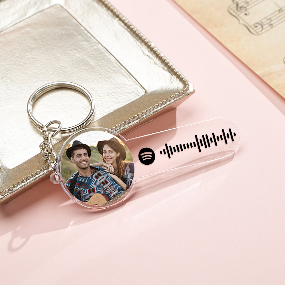 Personalized Photo Music Acrylic Keychain Custom Spotify Song keychain