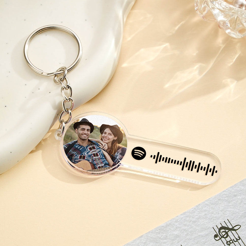 Personalized Photo Music Acrylic Keychain Custom Spotify Song keychain