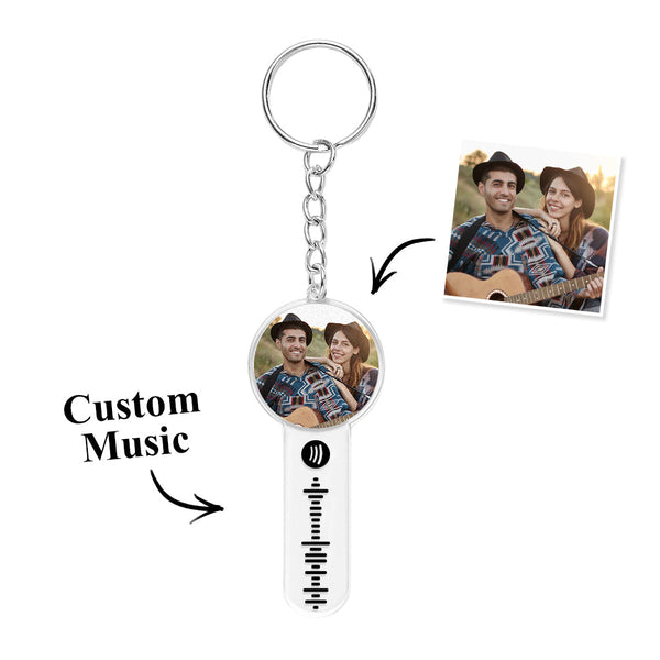 Personalized Photo Music Acrylic Keychain Custom Spotify Song keychain