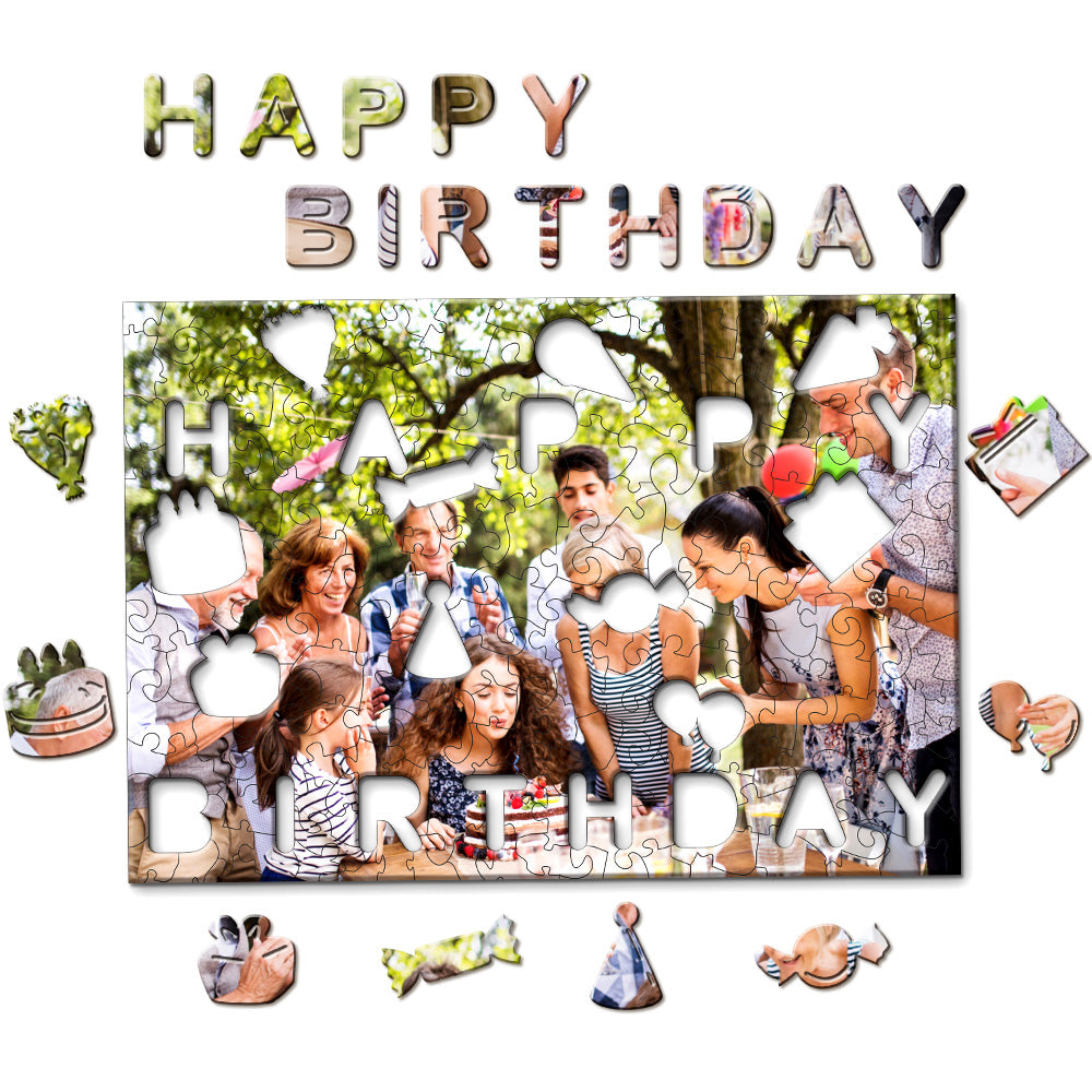 Custom Photo Jigsaw Puzzle Personalised Happy Birthday Wood Puzzle for Birthday Gift